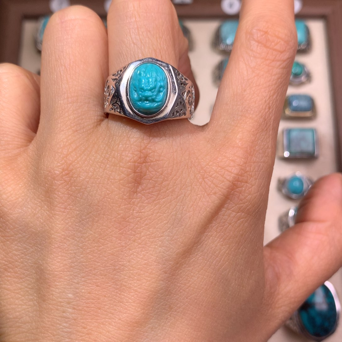 绿松石银S925镶嵌挂件