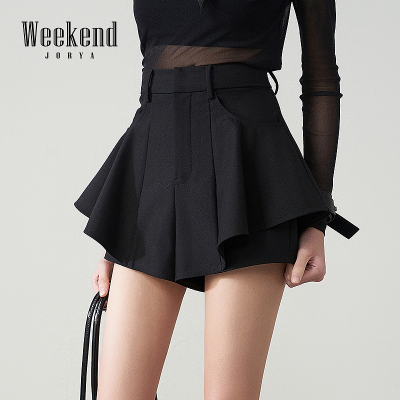 【商场同款】卓雅周末新款高腰百搭A字双层拼接裙裤R220802A