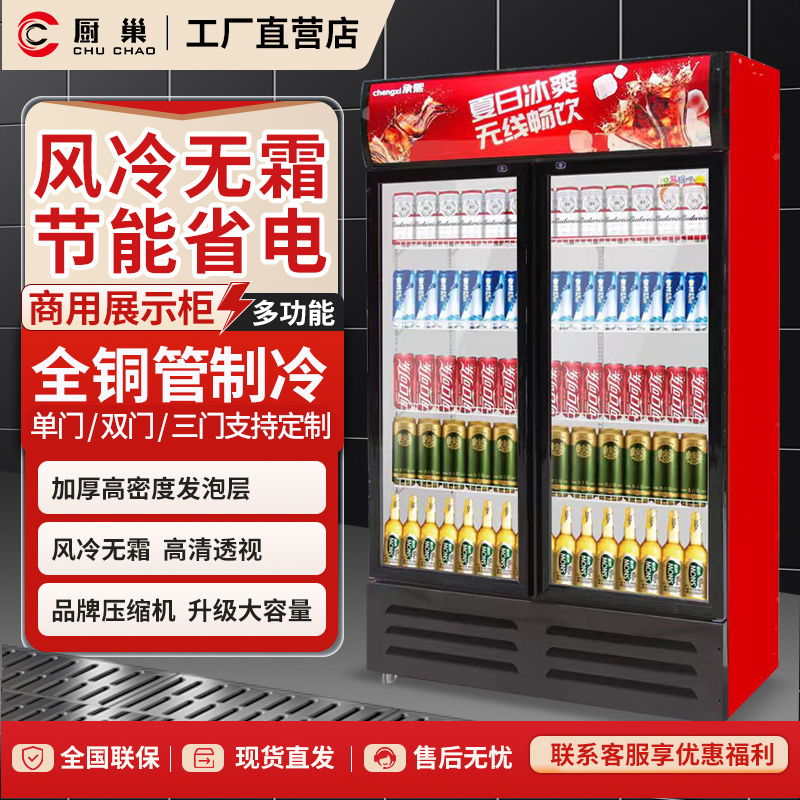 厨巢饮料冷藏展示柜商用保险柜冰箱立式单门双开门超市啤酒水柜