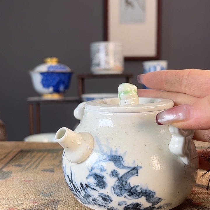摆件景德柴烧茶杯多人