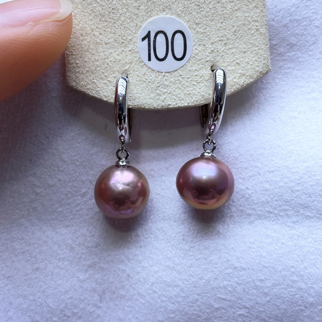 淡水珍珠耳饰银S925镶嵌