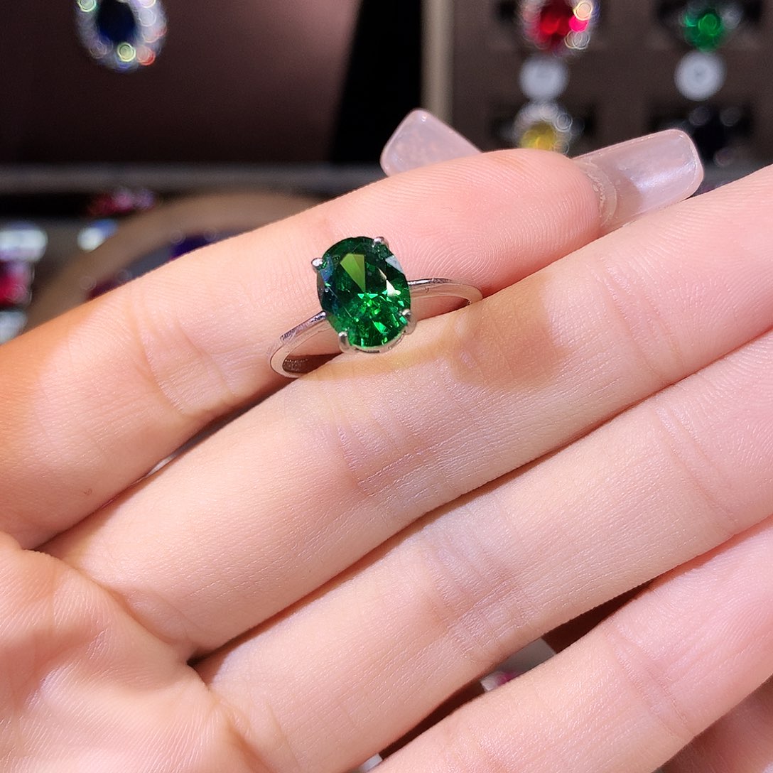 银S925镶嵌戒指碧玺白79