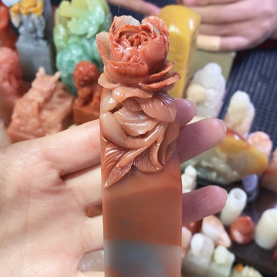 寿山石印石国色天香