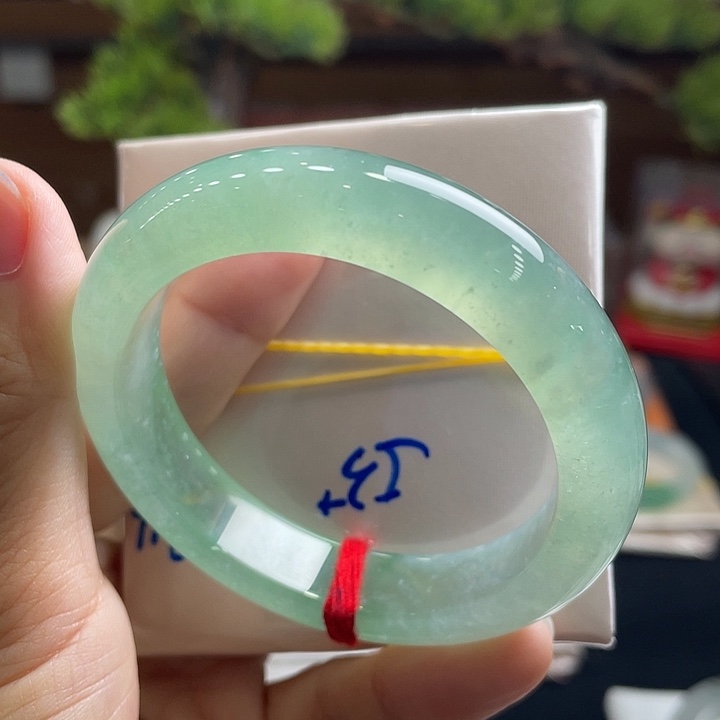 未镶嵌手镯翡翠8号 53正圈 冰甜绿葡萄肉