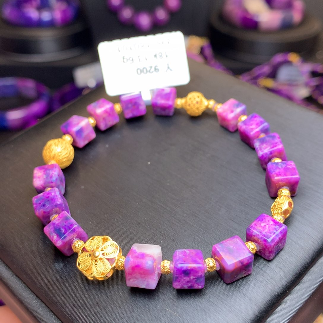 苏纪石（舒俱来）手串18K金镶嵌