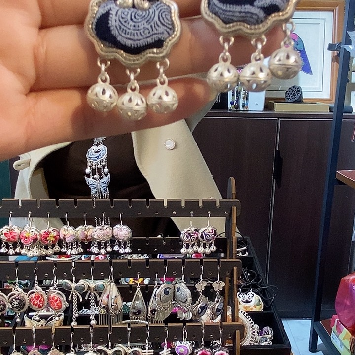 纯铜锆石合金耳环