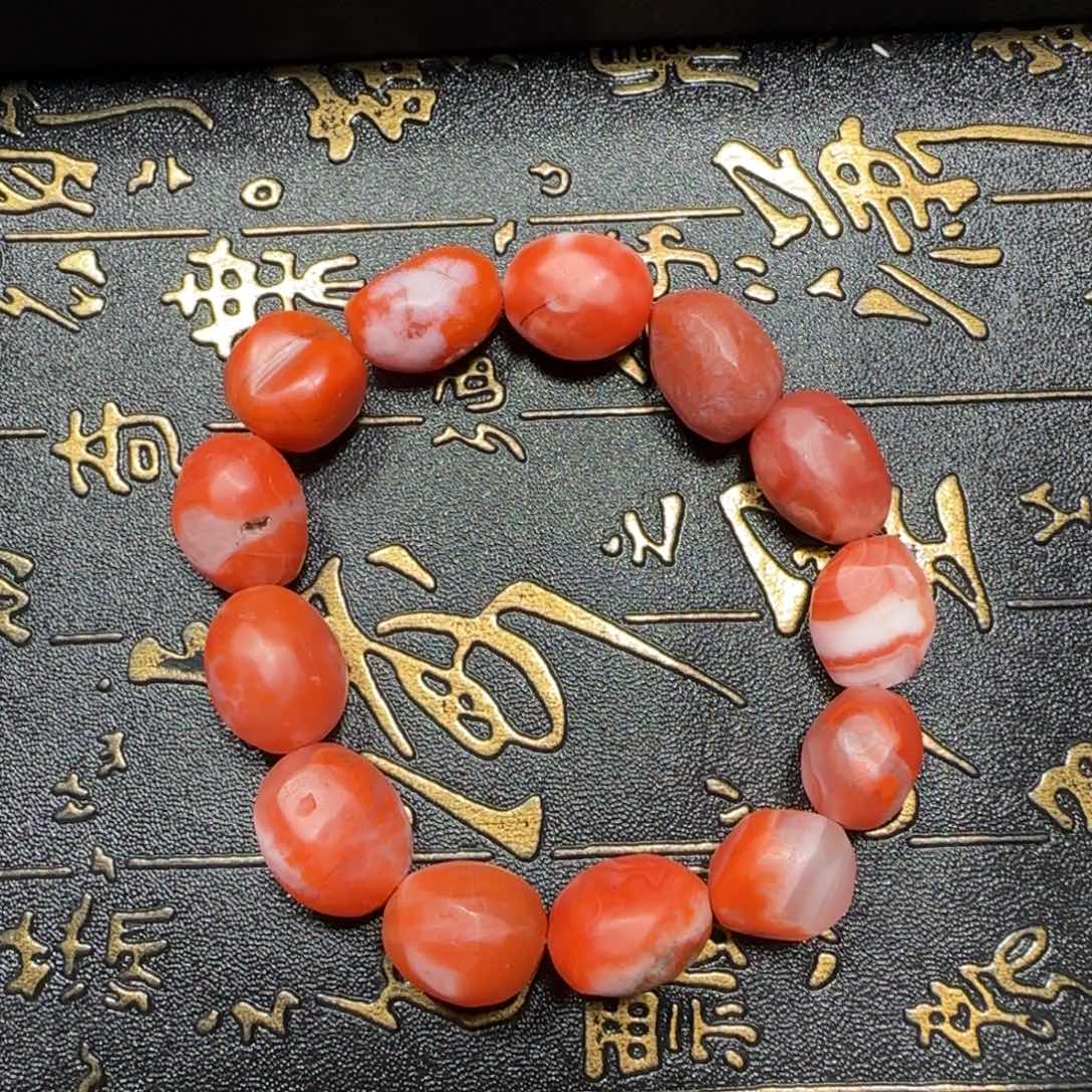 南红玛瑙保山杨柳冷水河随型单圈未镶嵌