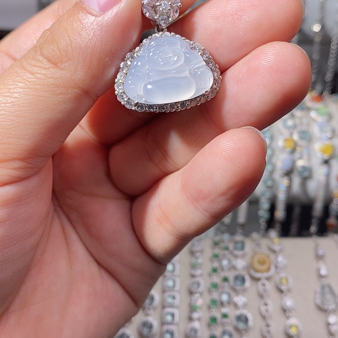 翡翠银S925镶嵌颈饰