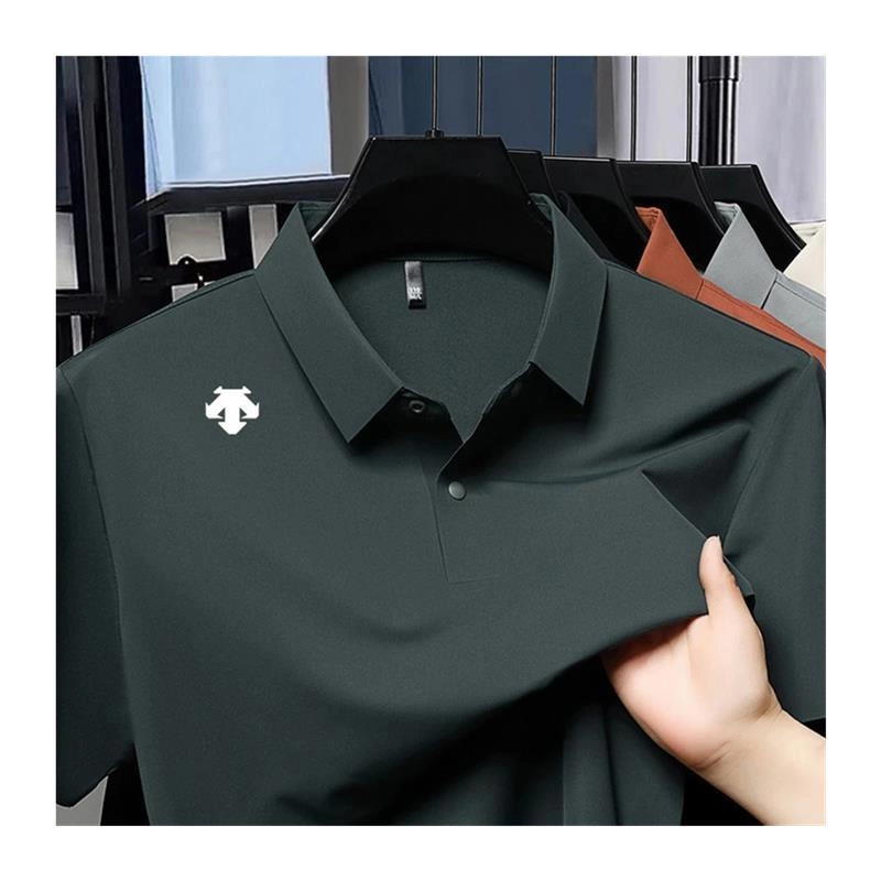 轻奢男士翻领迪家新款POLO衫舒适透气t恤高级感短袖夏季速干纯色