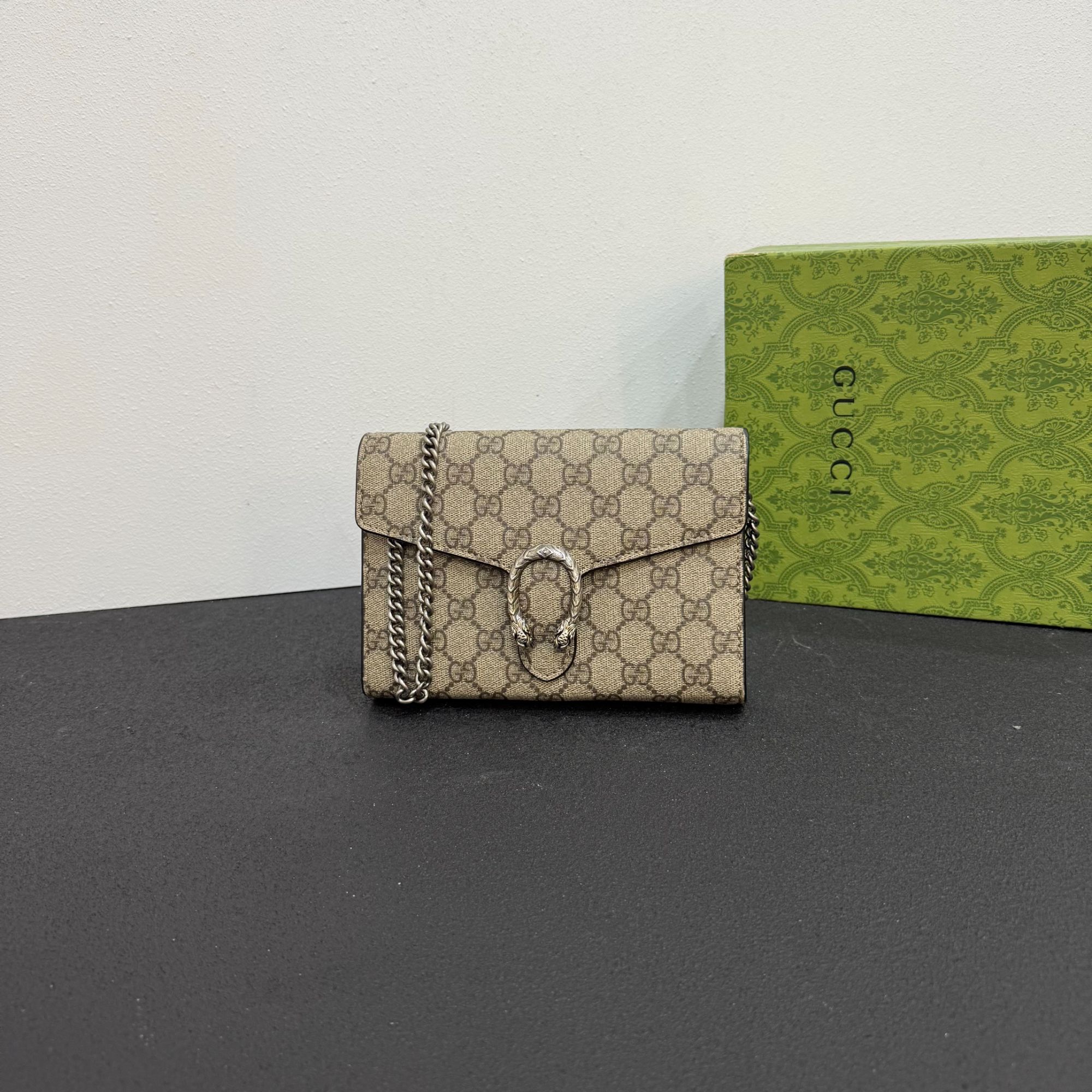 未使用 GUCCI/古驰 壹所奢品/GUCCI酒神WOC 黑内 闲置 单肩斜挎包
