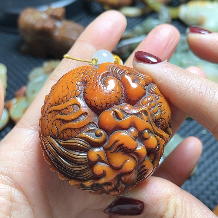 白玉菩提吊坠摆件