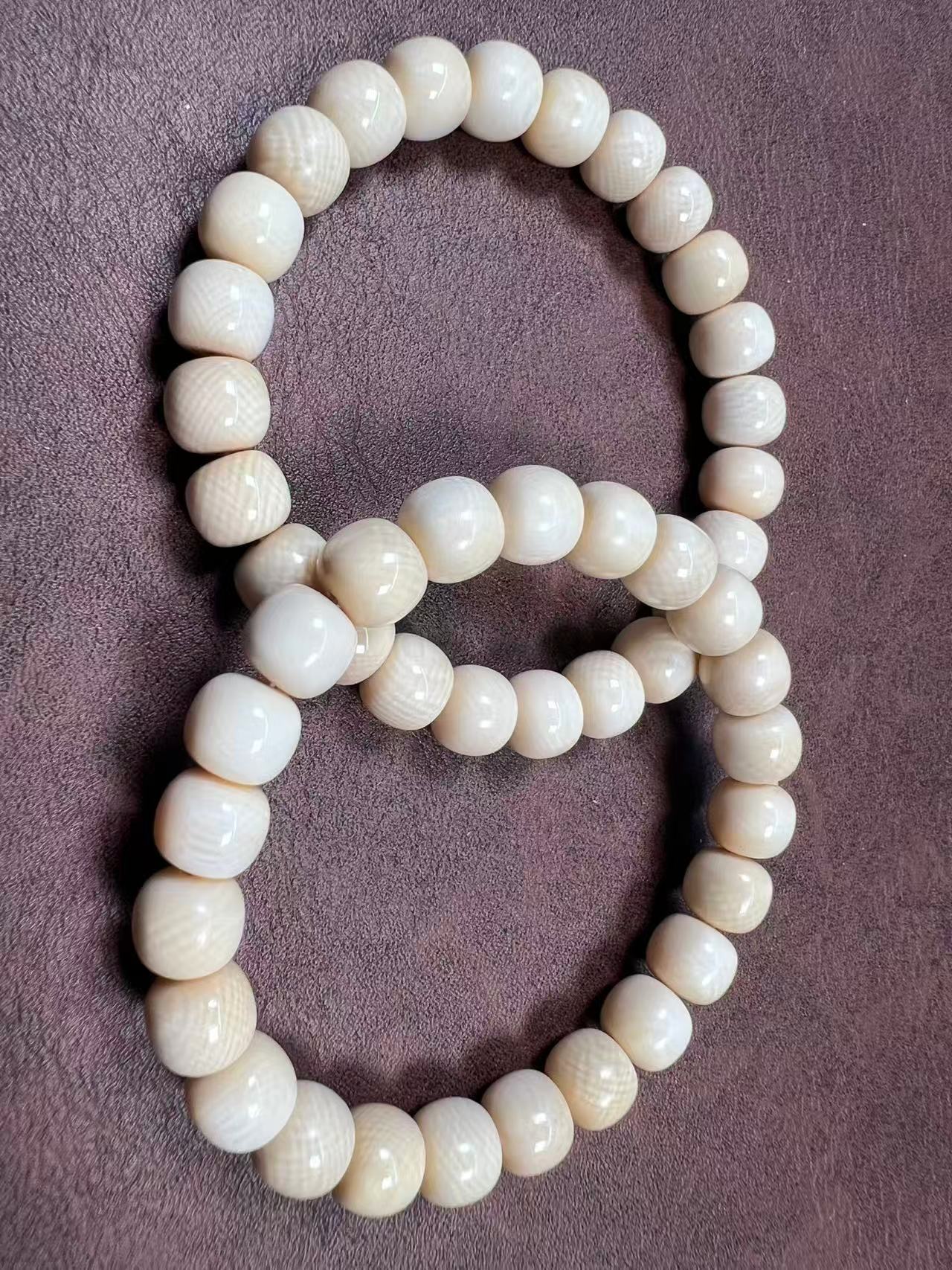 全品无暇天然猛犸牙满纹老型9×8mm