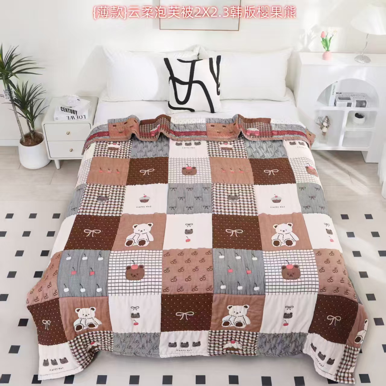 孤品卡通可爱柔软透气纱布泡芙被200+230