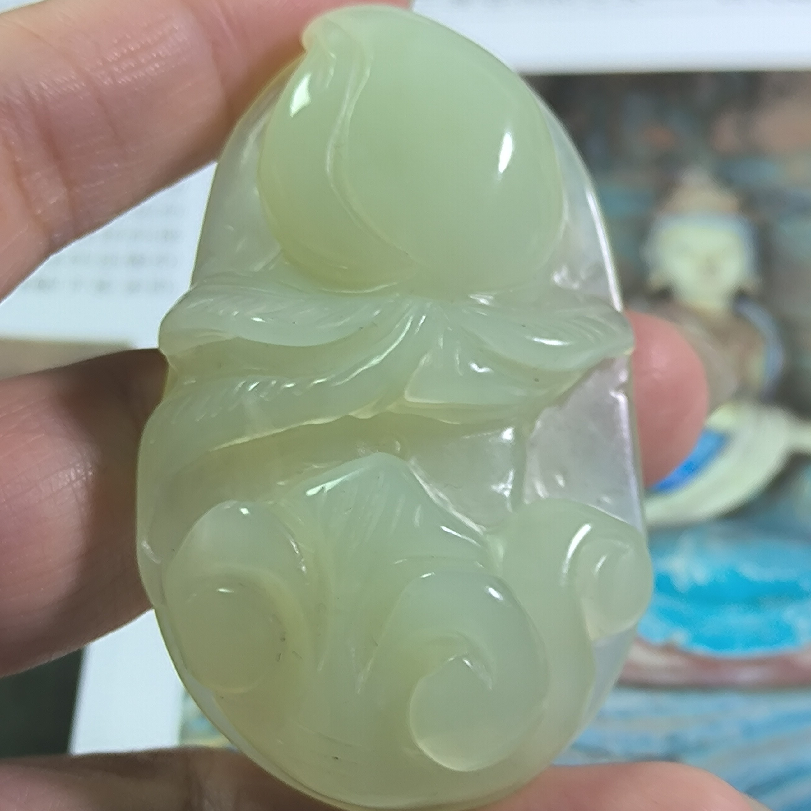 天然岫玉精品纯手工雕刻桃之夭夭平安如意福寿双全寿桃