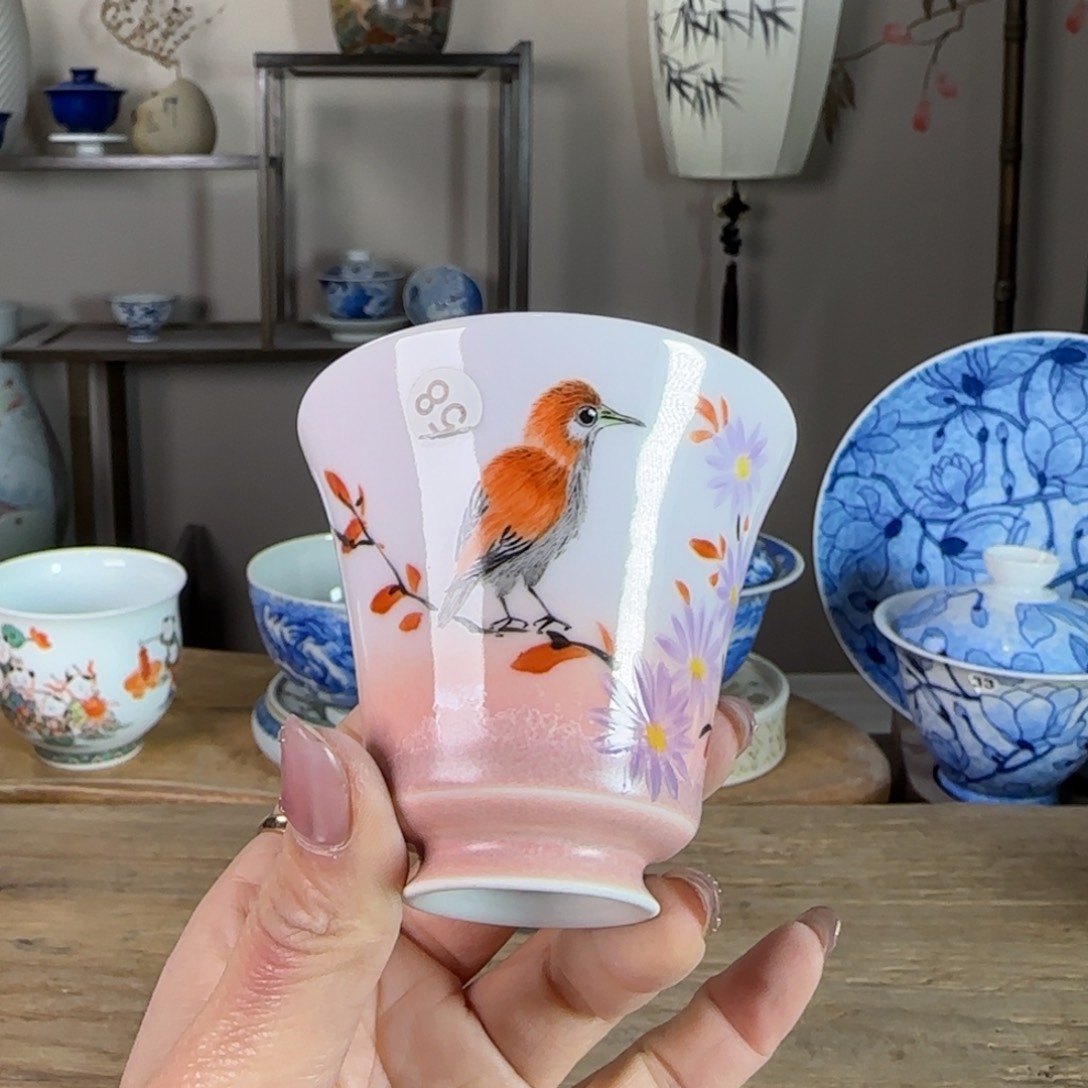 杯景德镇陶瓷柴烧多人