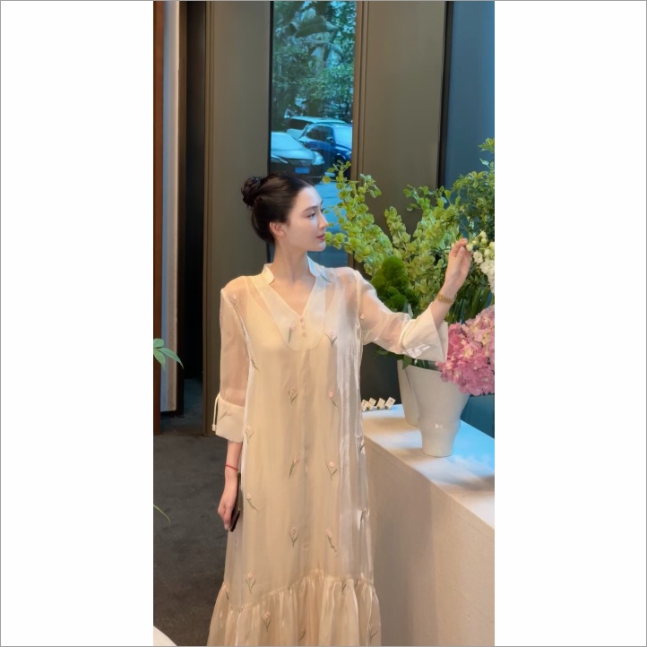 Ruyi如一【郁金香】新中式显瘦国风仙气甜美裙子