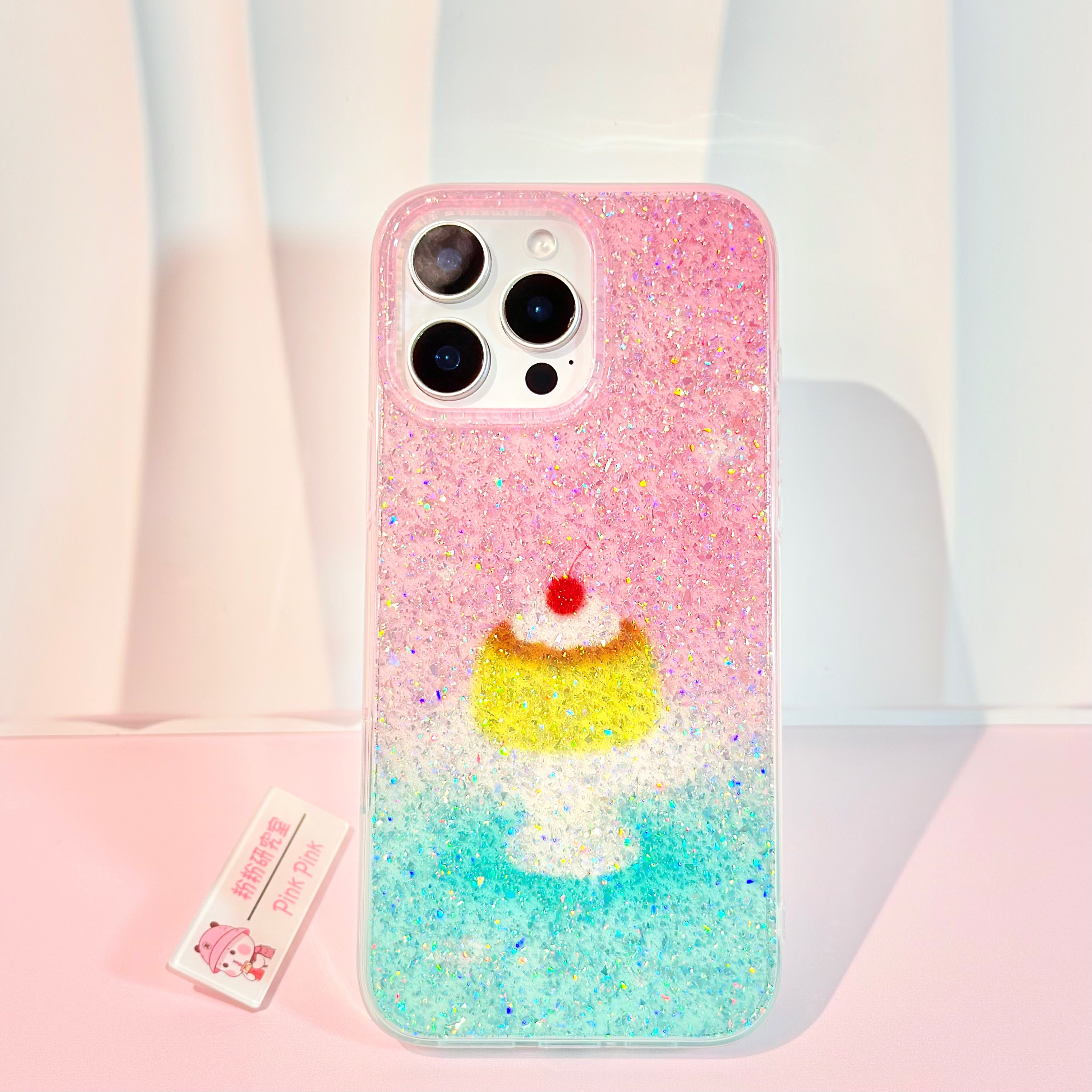 粉粉适用iPhone16promax/15/14/13苹果手机壳防摔超薄ins闪粉布丁