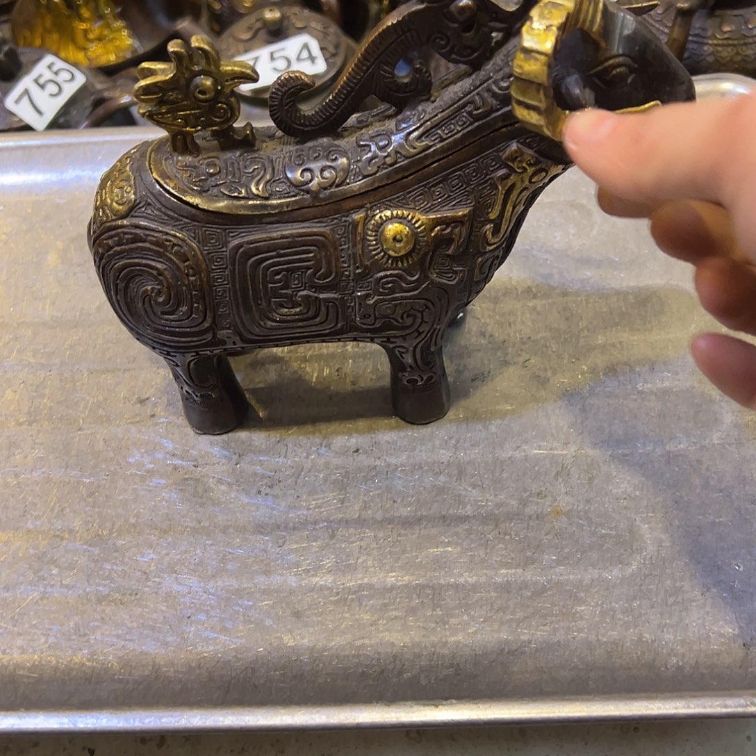 黄铜摆件，文房摆件