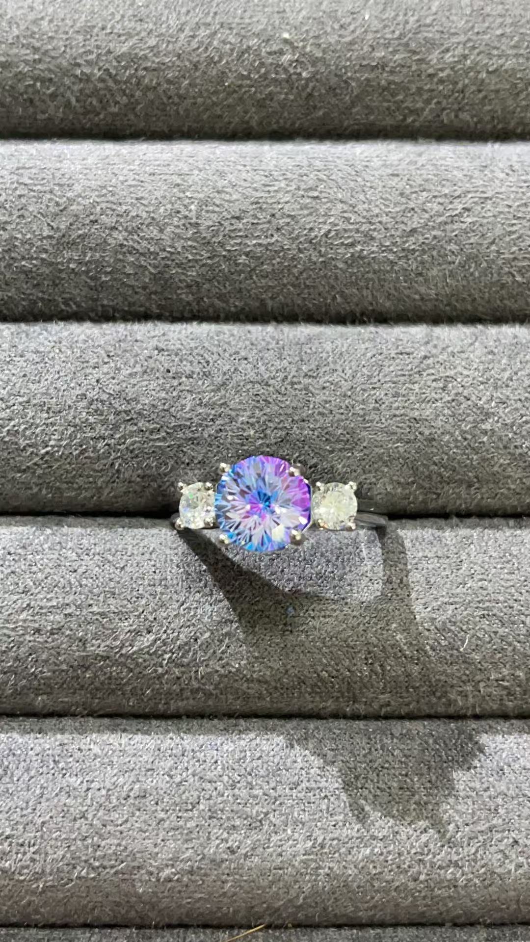 戒指 福玺甄选多色圆白戒指7682