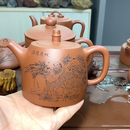 紫砂茶壶全手工制作国大师作品原矿底槽青紫砂壶容量360