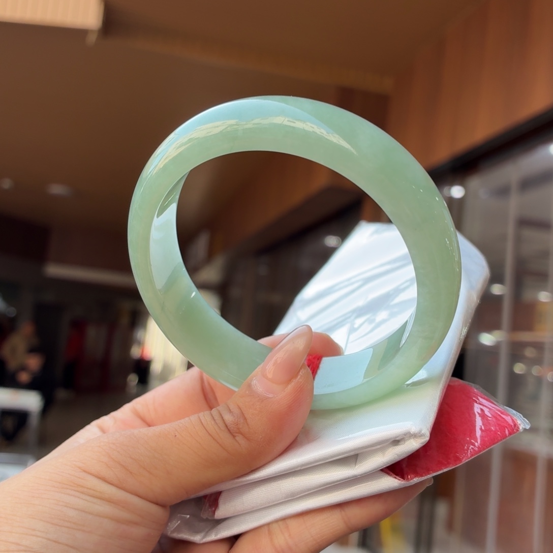 翡翠未镶嵌手镯宽版大轮胎/48小时鉴赏期