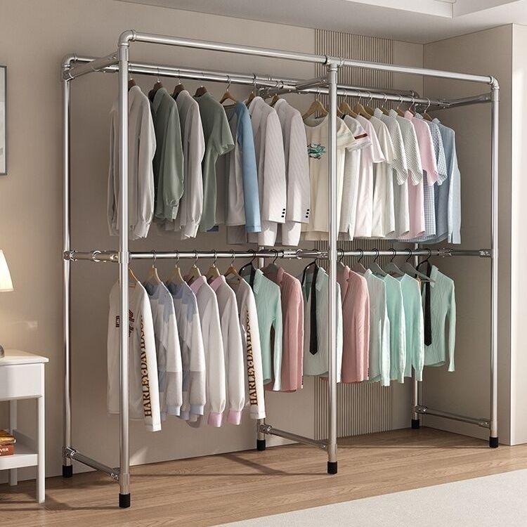 镀锌架子不锈钢晾衣架落地室内家用晒被架户外楼顶晒衣架晒被架子