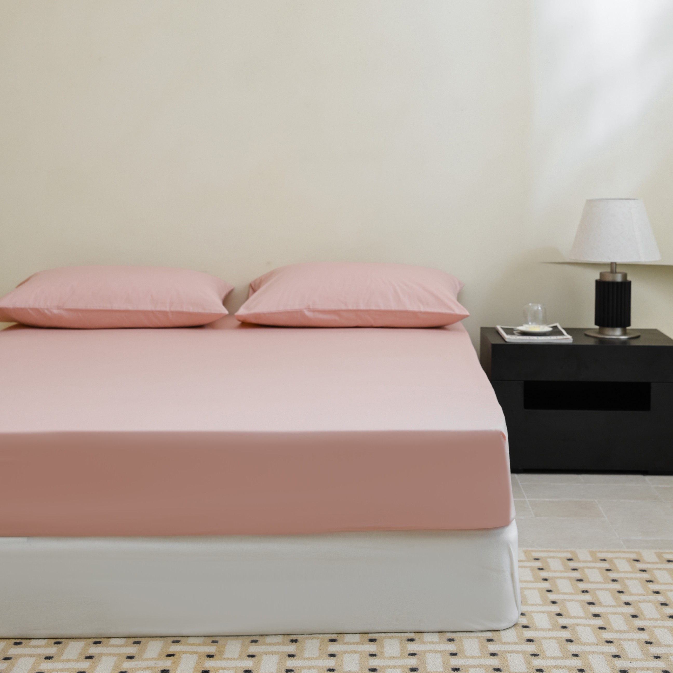 100%全棉透气防尘亲肤床笠三件套款纯色纯棉成人酒店柔软超柔单人