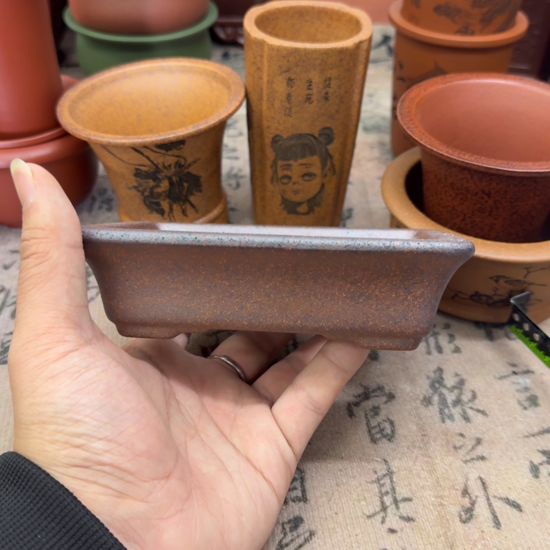 紫砂花盆宜兴紫砂正品12x8x3