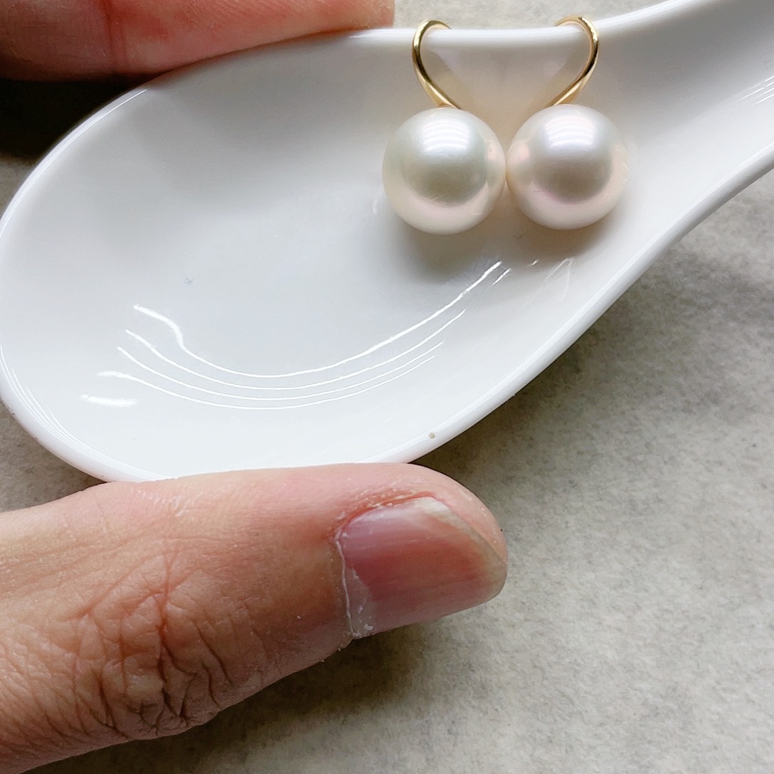 淡水珍珠耳饰银S925镶嵌