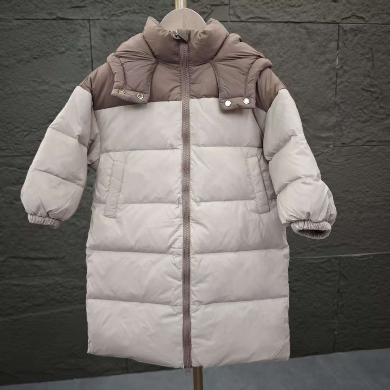 【DY】2025羽绒服中长款男女童白鸭绒冬装儿童中大童过膝加厚外套潮