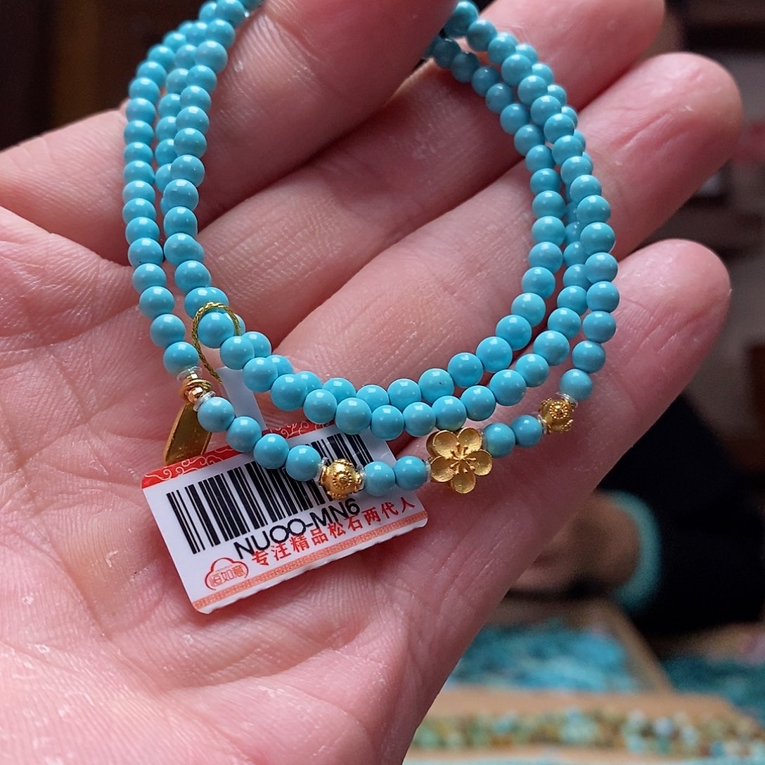 绿松石珠宝奇石18K金镶嵌