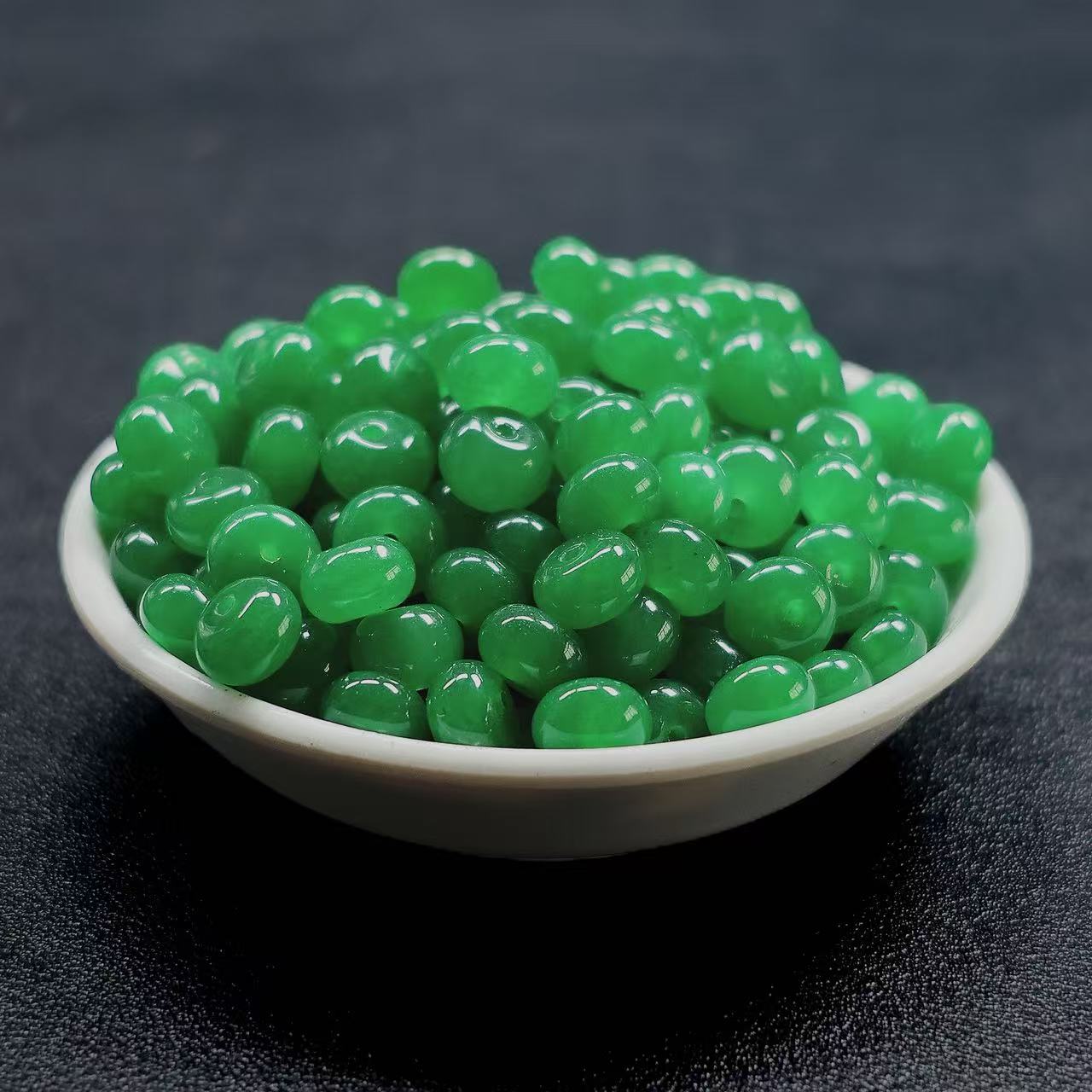 【散珠批发】W2065 苹果绿算盘 8*5MM*20颗