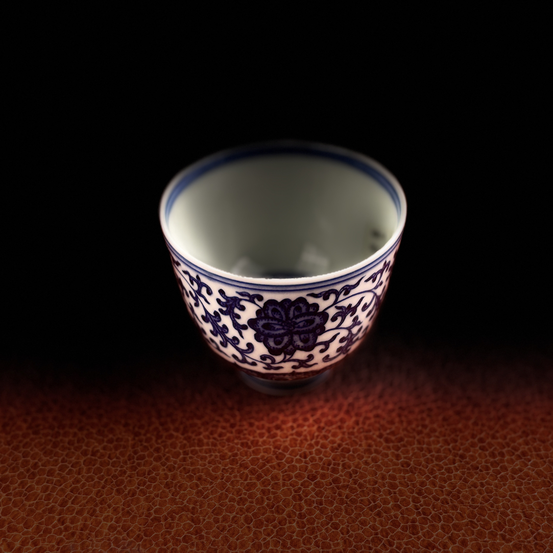 景德镇陶瓷纯手工手绘青花缠枝莲主人杯复古高档个人品茗杯茶杯