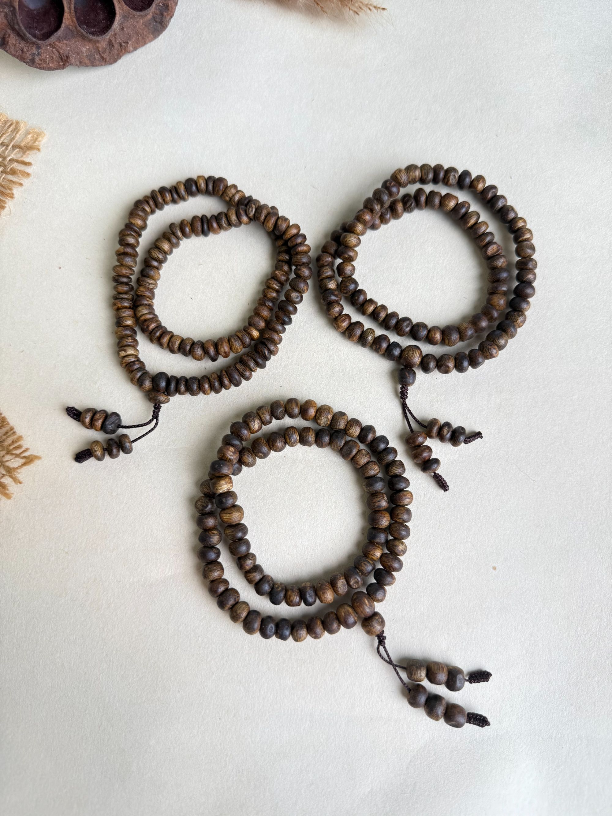 沉香严选+柬埔寨菩萨棋随型双圈沉香手串（多样性发其一）