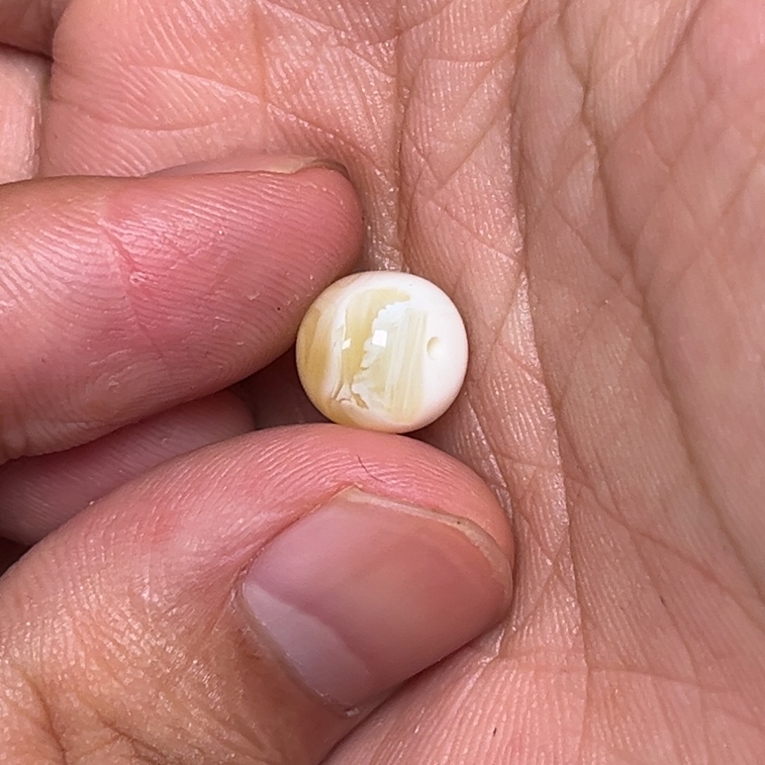 未镶嵌琥珀裸石蜜蜡白拉丝纹9.5老型