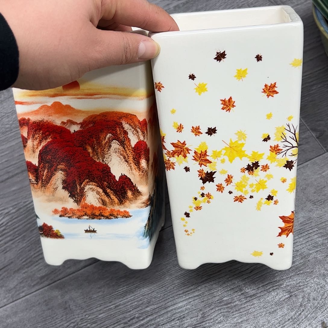 紫砂花盆374号瑕疵2个口部裂纹缩釉处理介意勿拍10/19