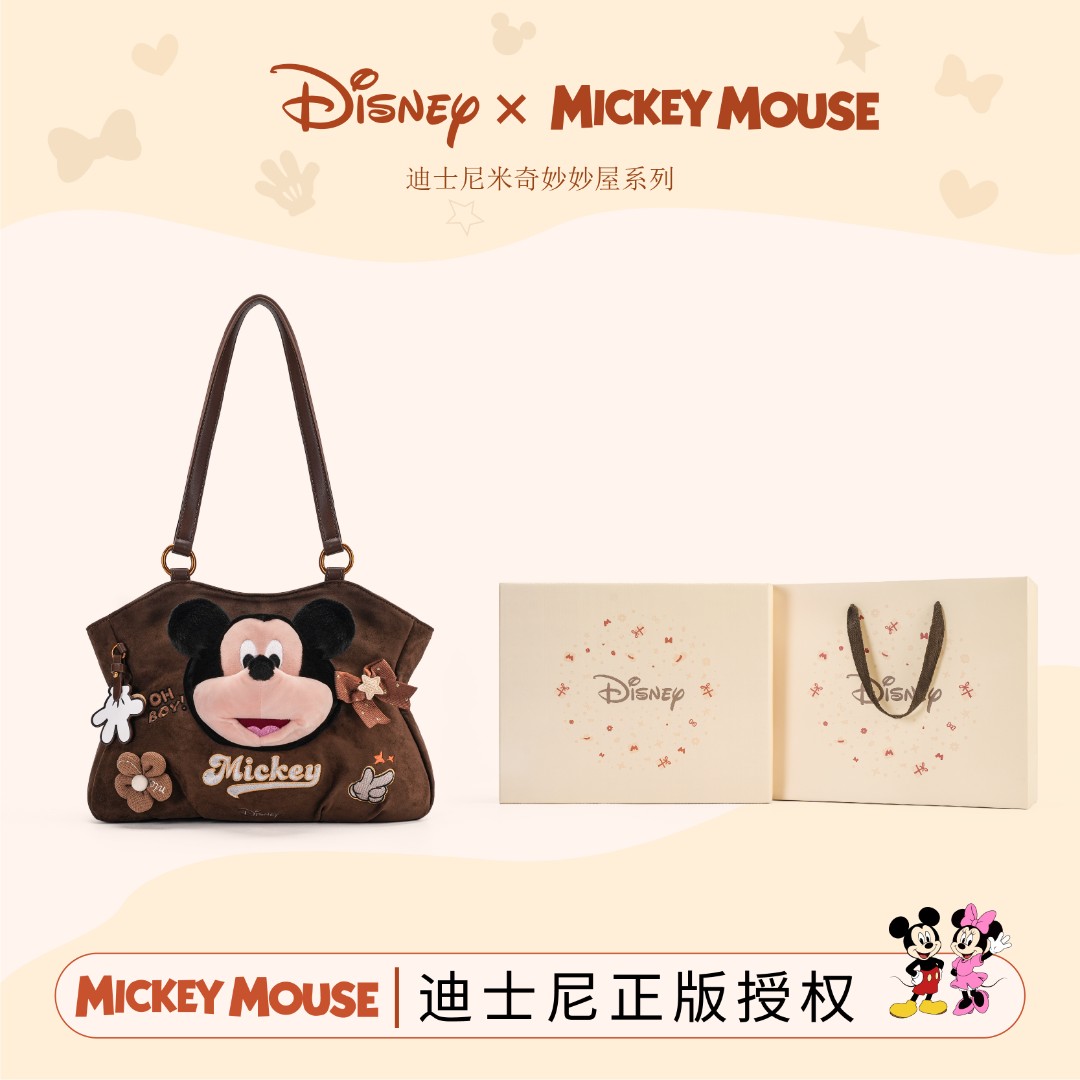 Disney/迪士尼米奇系列新款复古气质大容量百搭单肩斜挎托特包