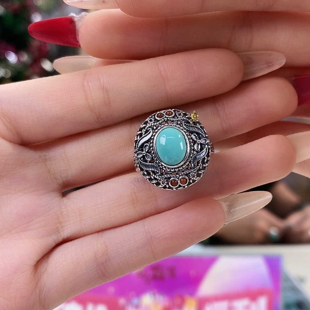 绿松石银S925镶嵌珠宝奇石