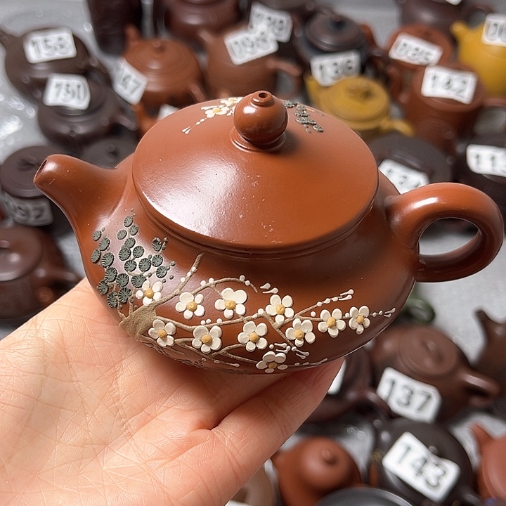 紫砂茶壶紫砂微瑕半手