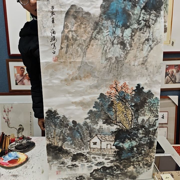 国画贾海瑞老师现场定制