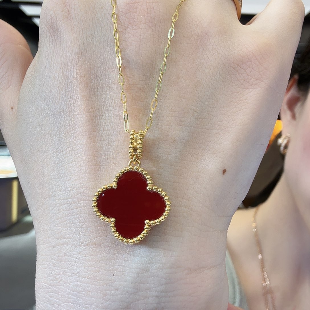 玛瑙/玉髓项链18K金镶嵌项链