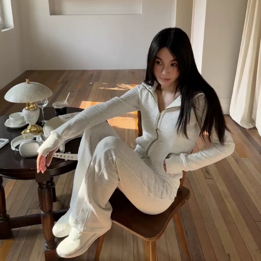 SKB新款加绒显瘦连帽卫衣