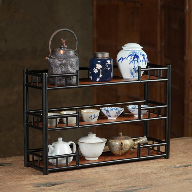 （云迹 ）带凭栏茶架/茶佰荟/原创非遗/手工竹编/茶道配件/茶周