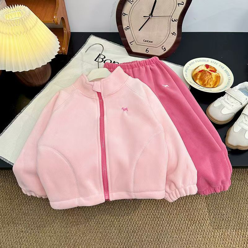 童装女童秋冬套装2025新款帅气时髦衣服儿童加绒加厚两件套时尚潮
