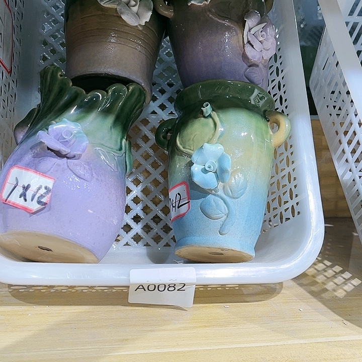 瓷片花盆多肉植物艺术品