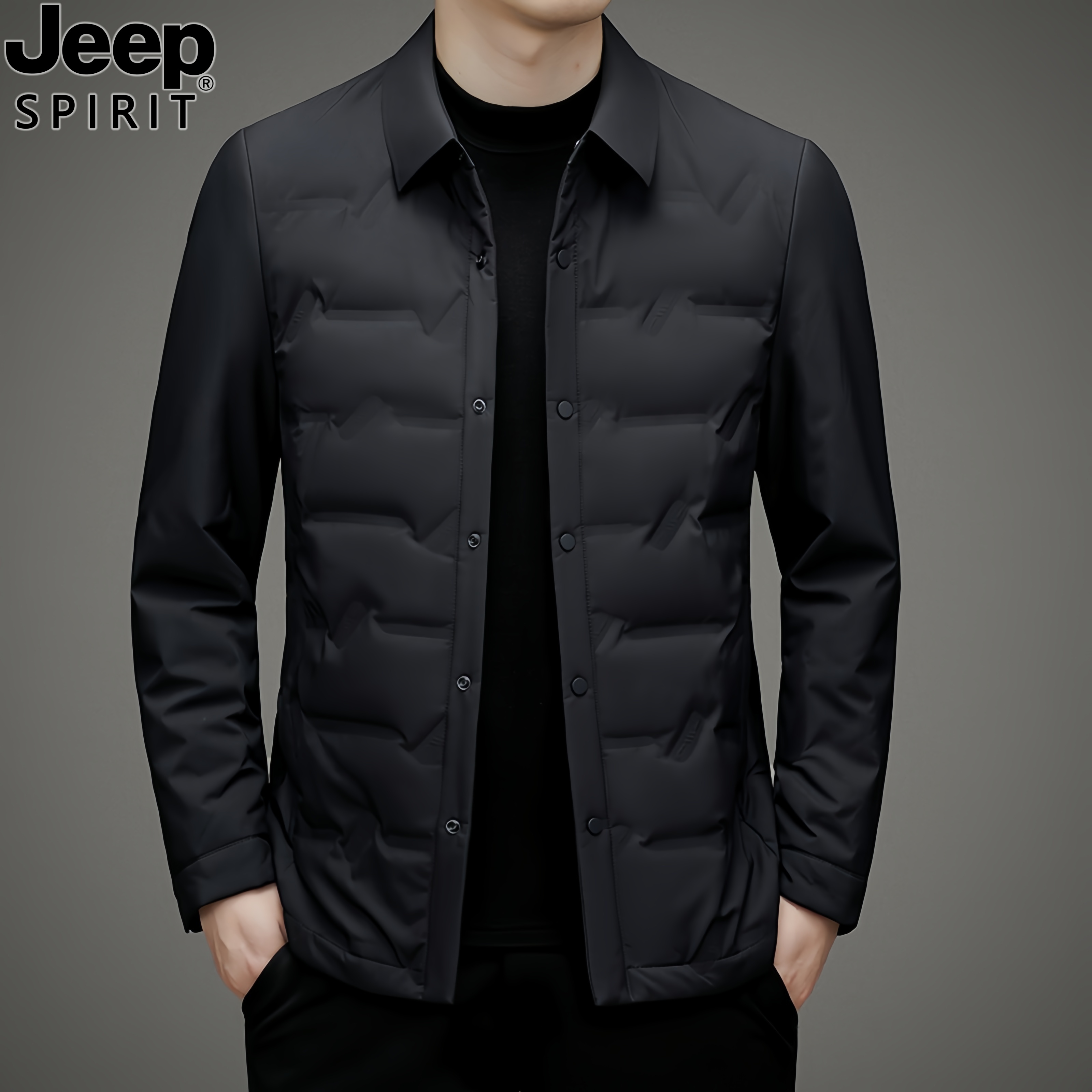 Jeep吉普反季清仓轻薄羽绒服男士休闲外套新款秋季商务爸爸夹克衫