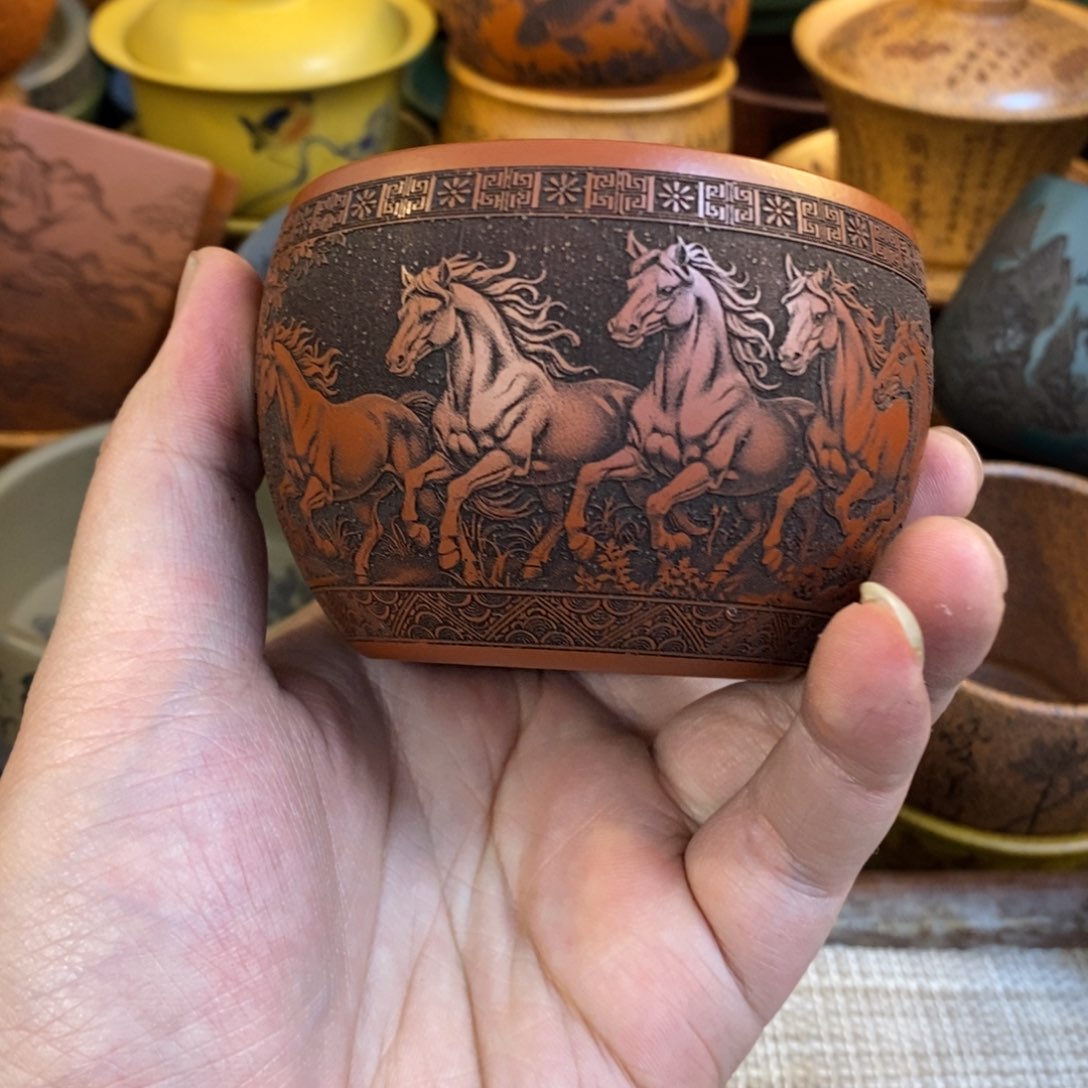 紫砂杯子宜兴全手工紫砂杯