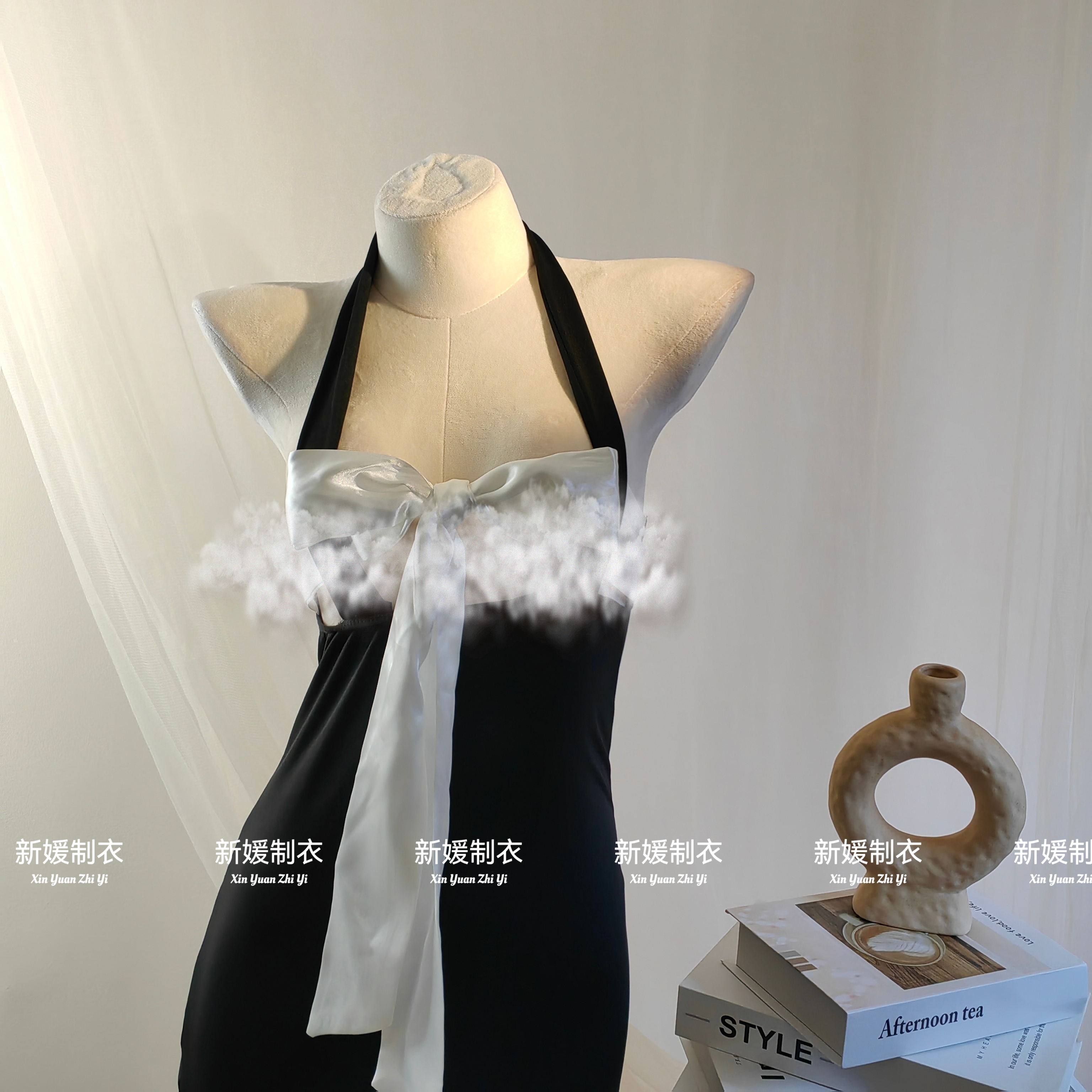 「新媛2号」礼物纯欲修身小众挂脖吊带裙