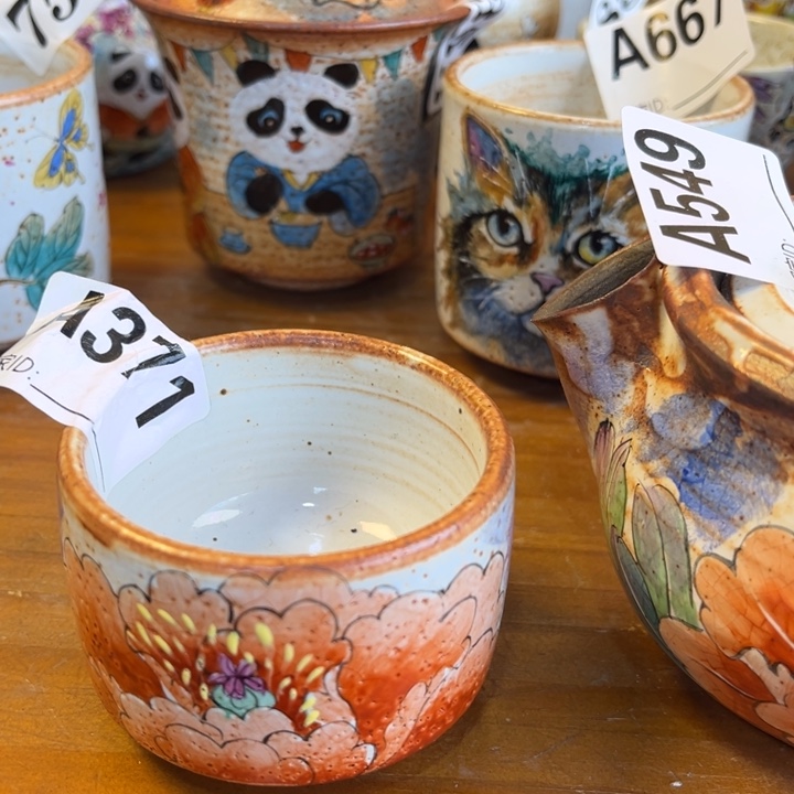 莫***全手工柴烧志野杯牡丹371