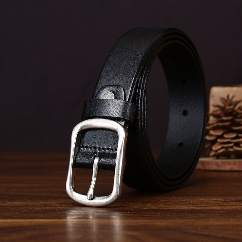 2.9CM韩版时尚皮带女款真皮头层牛皮简约百搭休闲裤腰带男女通用